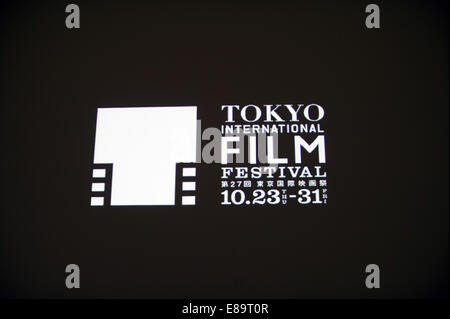 Toranomon, Tokio, Japan. 30. September 2014. Ein Logo des 27. Tokyo International Film Festival ist auf einer Pressekonferenz gesehen, um vollständige Lineup in Toranomon Hills in Tokio Dienstag Sept. 30 2014 zu offenbaren. © Hiroko Tanaka/ZUMA Draht/Alamy Live-Nachrichten Stockfoto