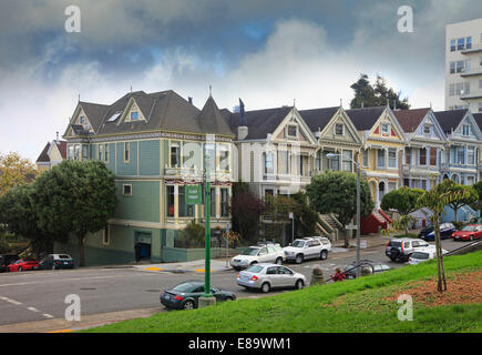 San Francisco, Kalifornien, USA - 23. Oktober 2012: Blick auf einen Teil des Hauses "Painted Ladies", eine Reihe von viktorianischen Stil hous Stockfoto