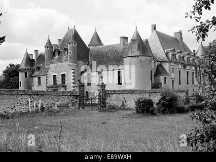 Siebziger Jahre, Schloss Boucard in Le Noyer, Cher, Loiretal, Frankreich Stockfoto