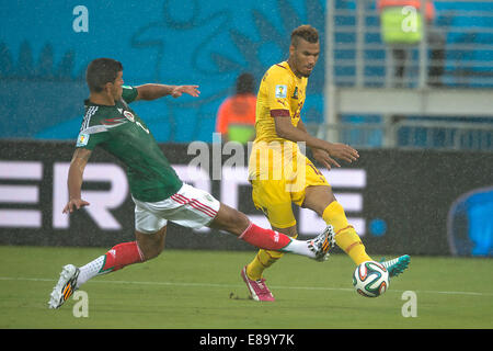 Foto de Accion Durante el Partido Mexiko Vs Kamerun, Partido Numero 2 del Grupo A En el Mundial de Futbol Brasil 2014, de la Fot Stockfoto