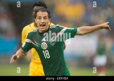 Foto de Accion Durante el Partido Mexiko Vs Kamerun, Partido Numero 2 del Grupo A En el Mundial de Futbol Brasil 2014, de la Fot Stockfoto