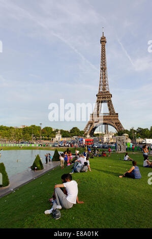 Eiffelturm, Eiffelturm, vom Place du Trocadéro, Paris, Frankreich Stockfoto