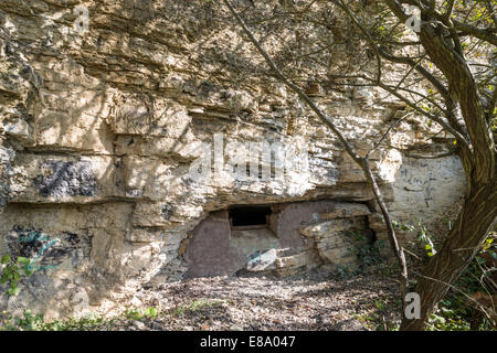 Geheime Führerhauptquartier für Hitler, Lüftungsschacht, ehemaliger Bunker mit 25 Tunnel gebaut 1944-1945 KZ Stockfoto