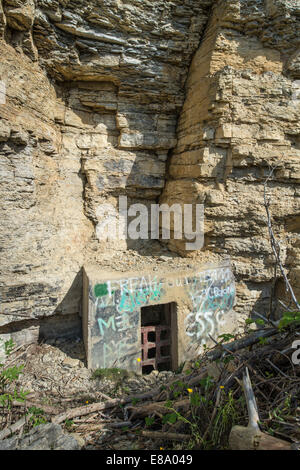 Geheime Führerhauptquartier für Hitler, Lüftungsschacht, ehemaliger Bunker mit 25 Tunnel gebaut 1944-1945 KZ Stockfoto