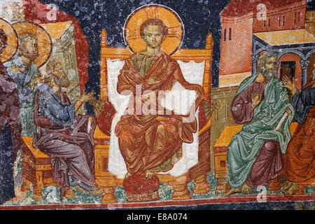 Fresken in der Vorhalle, ehemaligen byzantinischen Hagia Sophia oder Ayasofya Klosterkirche, Trabzon, Schwarzmeer-Küste, Schwarzmeer-Region Stockfoto