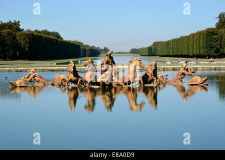 Brunnen von Apollo im Park von Versailles, Paris, Île-de-France, Frankreich Stockfoto