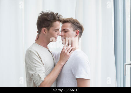 Homosexuelle Paare umarmen einander Stockfoto