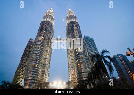 Blick auf die Petronas Towers, Kuala Lumpur, Thailand Stockfoto