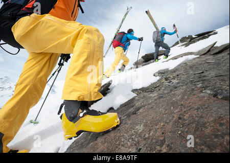 Rock climbing Langläufer Schnee Stockfoto