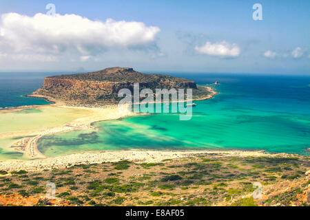 Die wunderschöne Lagune Balos Stockfoto