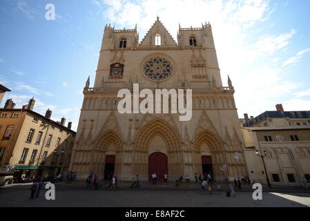 Cathédrale Saint-Jean-Baptiste de Lyon Stockfoto