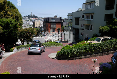 Lombard Street in San Francisco, Kalifornien Stockfoto