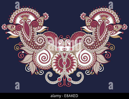 Ausschnitt-verzierten paisley Blumenstickerei-Mode-design Stockfoto