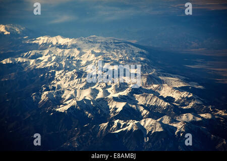 Luftaufnahme von Schnee bedeckt Berge Stockfoto