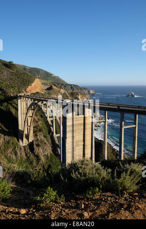 Bixby Creek Bridge in Kalifornien Big Sur auf Autobahn-Route 1 Stockfoto