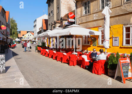 Zagreb-Café Tkalciceva Straße Stockfoto