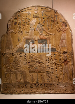 Italien Piemont Turin ägyptische Museum Grab des Kha - Sandstein Funerary Stele des Kha Stockfoto