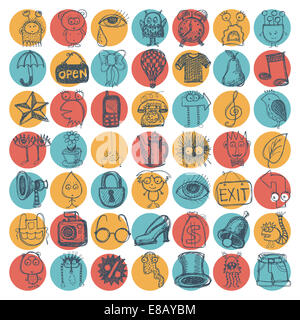 49 hand Zeichnung Doodle-Icon-set Stockfoto