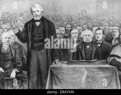 THOMAS CARLYLE (1795-1881) geben seine Antrittsvorlesung als Lord Rector der Universität Edinburgh, 2. April 1866 Stockfoto