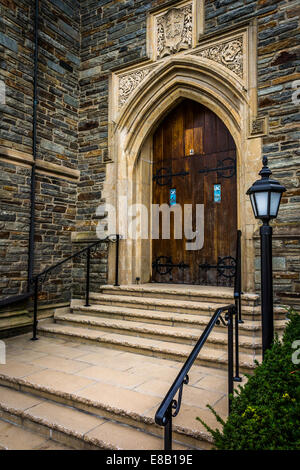 Vorderen Stufen einer Kirche in Hannover, Pennsylvania. Stockfoto