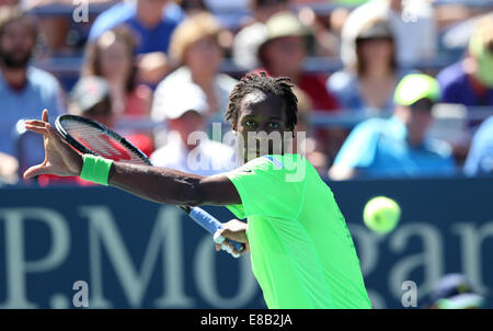 Gael Monfils (FRA) in Aktion bei den US Open 2014 Championships InFlushing Meadows, New York, USA. Stockfoto