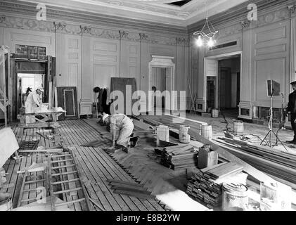 Status Speisesaal im Weißen Haus während der Renovierung, 23.01.1952 Stockfoto