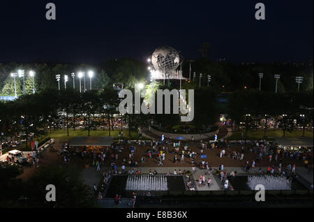 Welt s Messe Unisphere Kugel Flushing Meadow Park, Königinnen, New York, USA Stockfoto