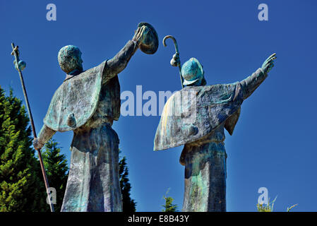 Spanien, Galicien: Pilgrim´s-Denkmal am Monte do Gozo Stockfoto