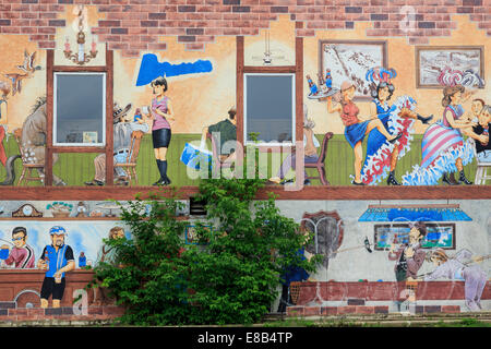 Wandbild, Old Strathcona District, Edmonton, Alberta, Kanada Stockfoto