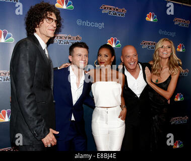 NEW YORK-SEP 17: (L-R) Howard Stern, Matte Franco, Mel B, Howie Mandel und Heidi Klum besuchen den Post-Show roten Teppich der Amerikas Stockfoto