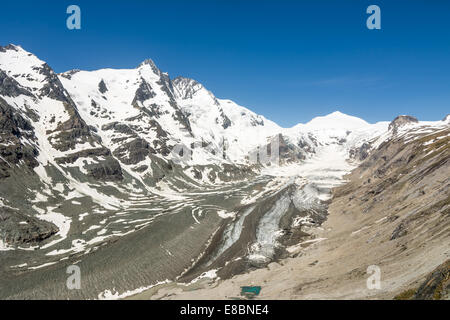 Die Pasterze, der längste Gletscher Österreichs auf den Großglockner Gruppe Bergen Stockfoto