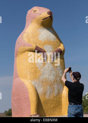 Riesige Präriehund Statue, South Dakota, USA Stockfoto