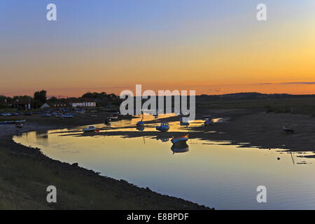 Sonnenuntergang über Burnham Overy Staithe, Norfolk Stockfoto