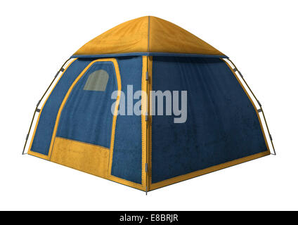 Digitalen 3D-Render camping Zelt isoliert auf weißem Hintergrund Stockfoto