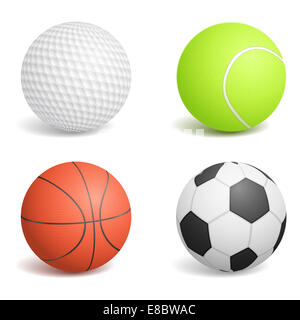 Set von vier Bällen sport Stockfoto