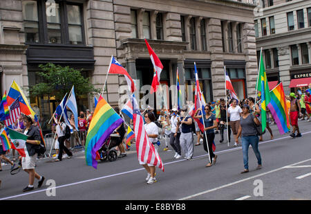 NYC-Pride-Parade (LGBT) auf der Fifth Avenue in New York City Stockfoto