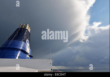 Ostsee Squall, Ansicht von Kopenhagen Fähre nach Oslo, Norwegen-140818 62382 Stockfoto