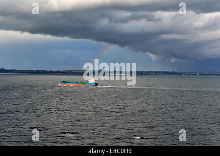 Thun Gnade Tanker Schiff, Nordsee Squall, Blick von Kopenhagen Fähre nach Oslo, Norwegen-140818 62385 Stockfoto