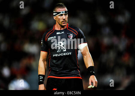 Toulouse, Frankreich. 4. Oktober 2014. Französische TOP 14 Rugby Union. Toulouse gegen Stade Francais, Imanol Harinordoquy (St) Credit: Action Plus Sport/Alamy Live News Stockfoto