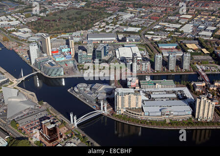 Luftaufnahme von Salford Quays in der Nähe von Manchester, UK Stockfoto