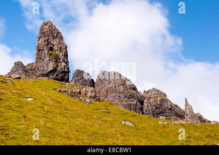 Rock-Formation um den alten Mann von Storr auf der schottischen Insel skye Stockfoto