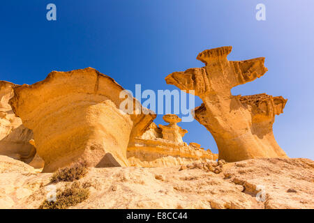 Bolnuevo Mazarron erodiert Sandsteine in Murcia Spanien Stockfoto