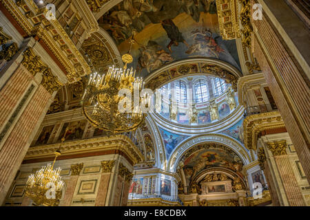 Innenraum der St. Isaaks Kathedrale in St. Petersburg. Russland Stockfoto