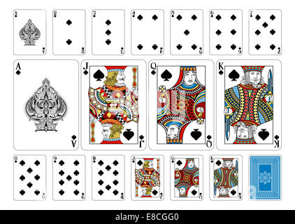 Karten aus dem Georghiou 14 Deck, eine schön gestaltete neue original Spielkarte Deck-Design. Das Deck bietet benutzerdefinierte verwächst Stockfoto