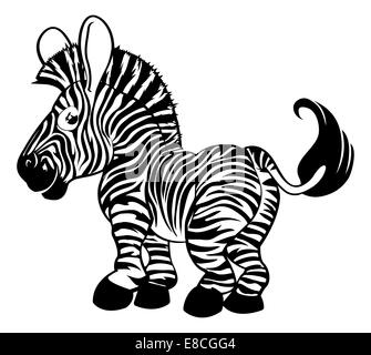 Zur Veranschaulichung der schwarzen und weißen Zebra cartoon Charakter Stockfoto