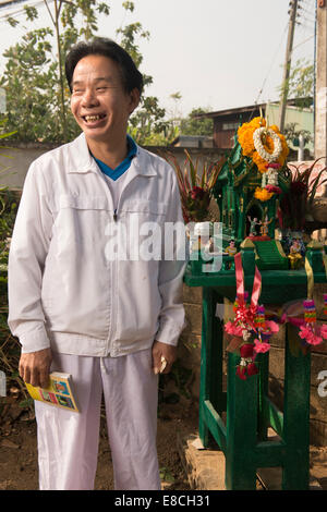 Schamanen Ritual für ändern das geistliche Haus im Norden von Thailand in Lampang Stockfoto