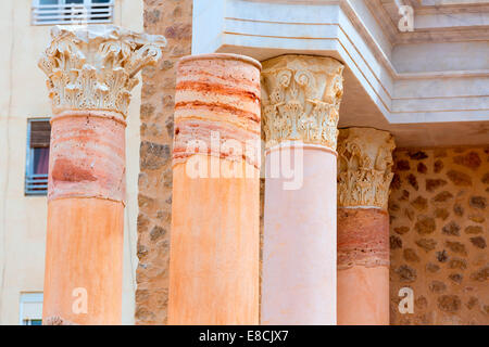 Antiken Säulen in Cartagena römische Amphitheater in Murcia Spanien Stockfoto