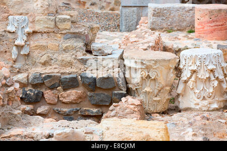 Antiken Säulen in Cartagena römische Amphitheater in Murcia Spanien Stockfoto