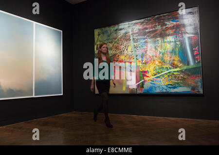 Christies "Riesen der deutschen Kunst"-Auktion aus der Sammlung Essl in London 13. Oktober 2014. Gemälde von Gerhard Richter. Stockfoto