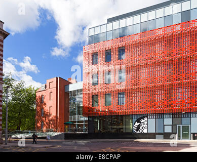 Das Citylabs Gebäude. Büro- und Laborgebäude Platz für Bio-Gesundheits-Unternehmen. Aus Oxford Straße, Manchester, England, Vereinigtes Königreich. Stockfoto